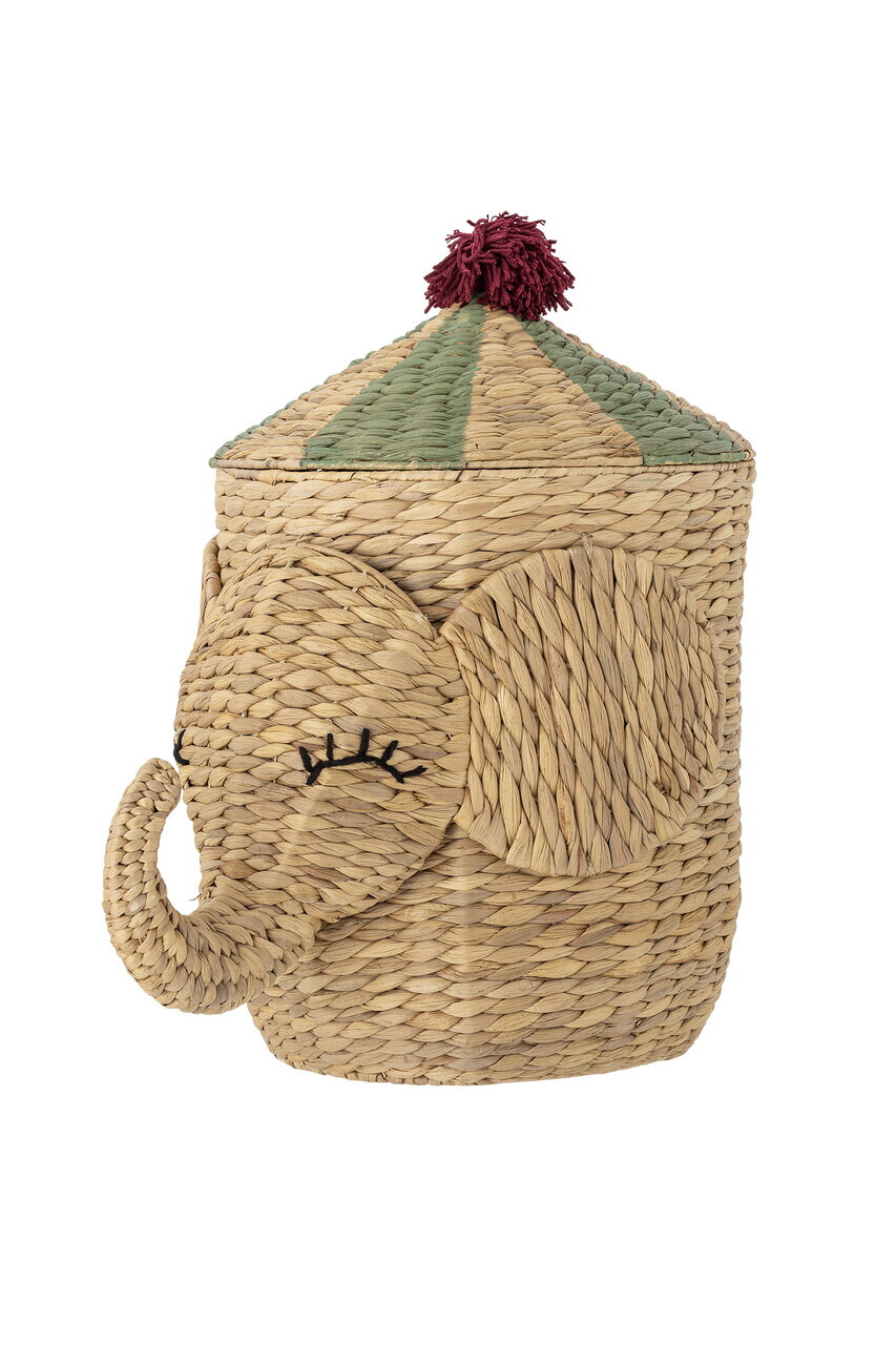 Cos cu capac, Bloomingville, Bobo, 35x35x50 cm, zambila de apa impletita, natural - imagine 6